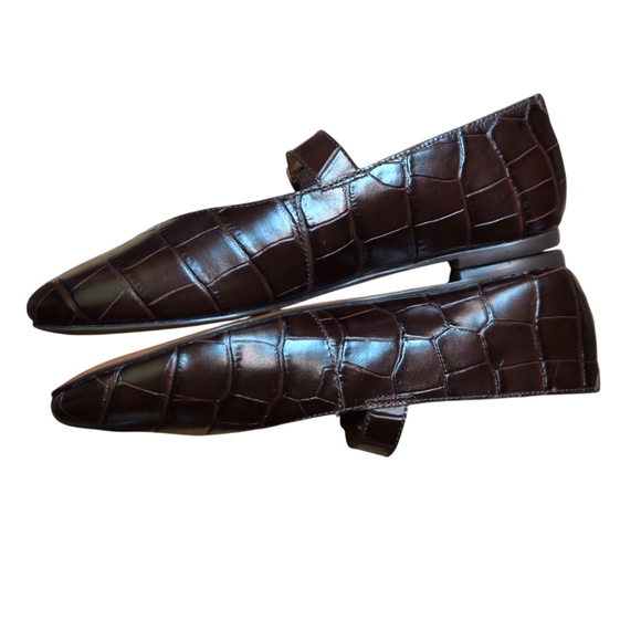 Madewell Remy Mary Jane Flat croc-stamped leather adjustable buckle strap size 8 - Picture 4 of 8